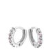 Lucardi Meisjes Oorring met plating - Rond - Zirkonia - Cadeau - Echt Zilver - Zilverkleurig