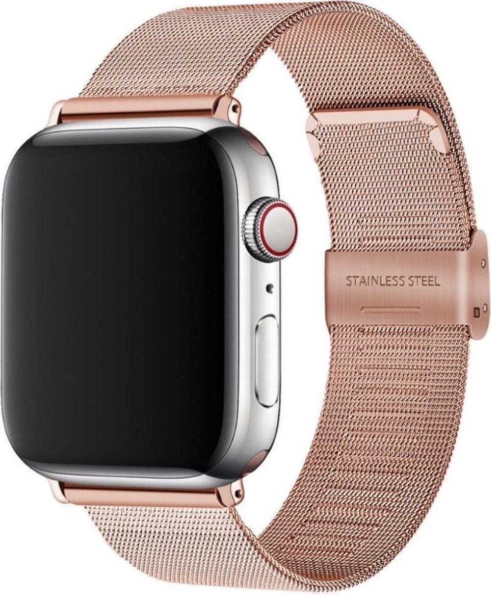By Qubix Qubix Milanese Loop Apple Watch Band - Champagne Gold - 42/44/45/Ultra/49mm