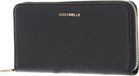 COCCINELLE Leren Portemonnee Metallic Soft Zip Around Wallet Noir Zwart