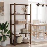 vidaXL - Opbergrek - 5-laags - 80x38x170 cm - massief grenenhout - bruin