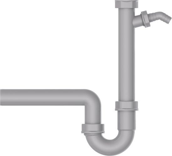 KIRCHHOFF ECO-SAVE Spoelbak-Buissifon - Grijs - 1 1/2"BI x 40 mm - Met 3/4" Apparaataansluiting
