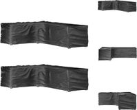 vidaXL Housse de meubles de jardin en forme de L 2 pièces 16 œillets 210x260x80 cm