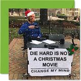 Grappige kerstkaarten voor vrouwen mannen - geen kerstfilm - Merry Xmas Kerstkaart Zuster Broer neef oom tante mama papa Nan opa, 145 mm x 145 mm Enkele kerstwenskaarten cadeau
