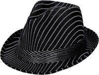 Zwarte trilby gangster/maffia verkleed hoed met krijtstreep voor volwassenen