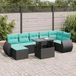 Maison Exclusive - Salon de jardin 8 pièces avec coussins, rotin synthétique noir