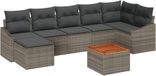 vidaXL Tuinset met 8 zitplaatsen, grijs, van polyrotan