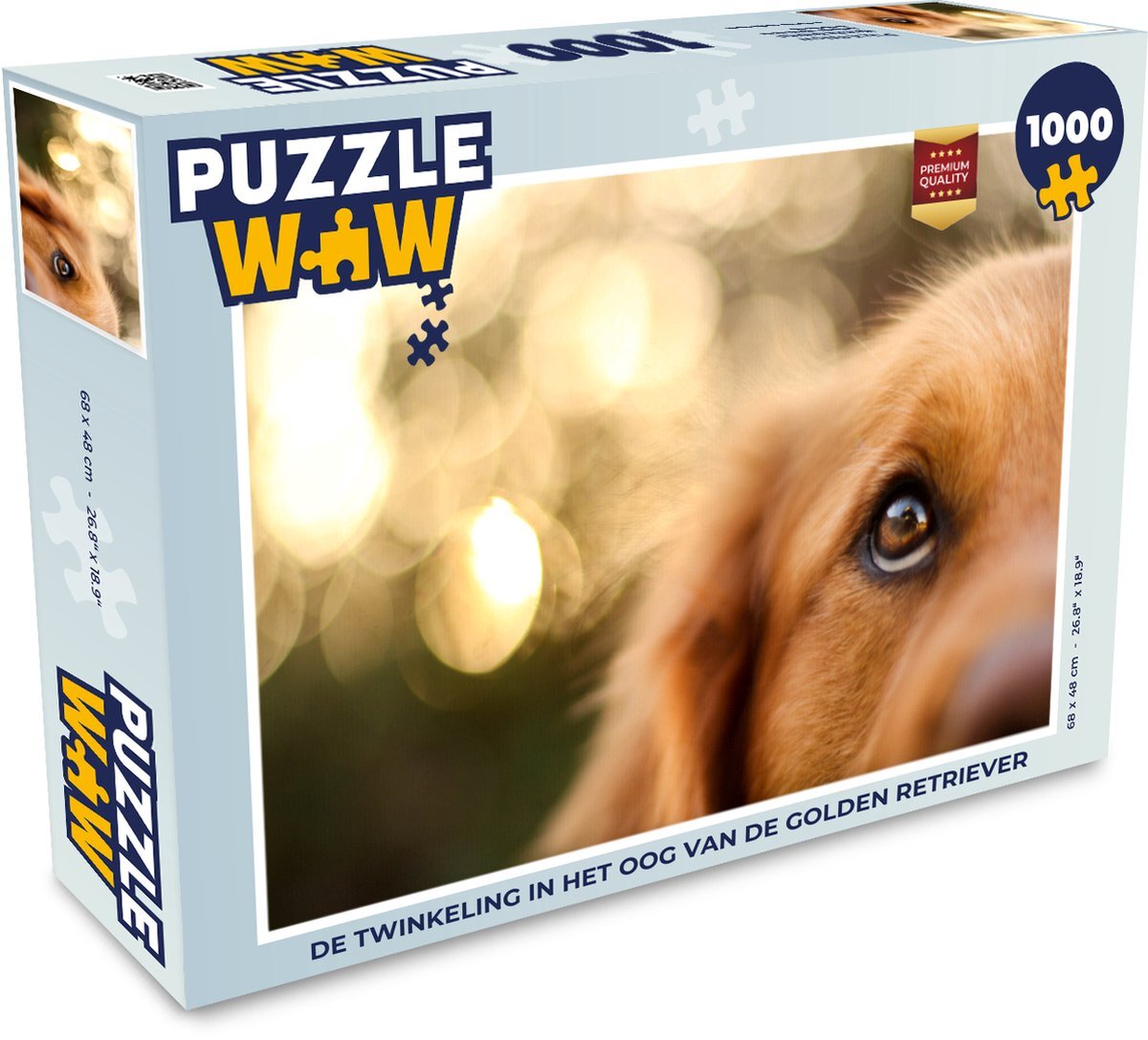 MuchoWow Puzzel De twinkeling in het oog van de Golden Retriever - Legpuzzel - Puzzel 1000 stukjes volwassenen - Sinterklaas cadeautjes - Sinterklaas voor grote kinderen