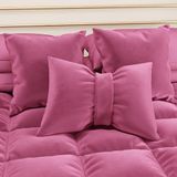 PETTI Artigiani Italiani - Fluwelen bankkussens met vulling, kussenslopen voor de slaapkamer, sierkussens met verborgen ritssluiting, fluwelen kussen, fuchsia, 1 stuk, 50 x 40 cm