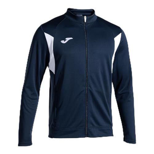 Joma Winner III Men's Sweatshirt - Full Zip - White/Navy - XXL