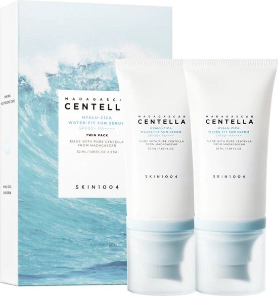 2x SKIN1004 Madagascar Centella Hyalu-Cica Water-Fit Sun Serum SPF 50+ PA++++ 50ml - Korean Skincare