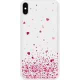 Apple iPhone XS Confettis de coeurs rose Verstevigd hoesje met sublimatie bedrukking