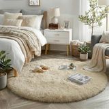 Amdrebio Beige 1,20 m rond tapijt