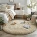 Amdrebio Beige 1,20 m rond tapijt