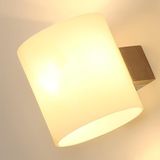 Comely Binnenwandlamp Hout E27, Wandlamp Minimalistisch Design 3000K-6500K, Glazen Kap Wandverlichting voor Slaapkamer Gang Trap Woonkamer (met 1 Driekleurige 12W Lamp)