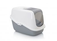 Savic Nestor Cat Litter Box - Grey/White - 56x39x39 cm - Closed