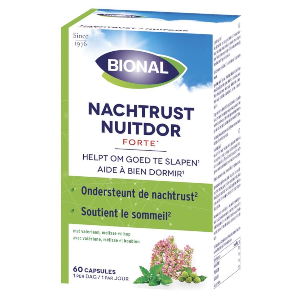 Bional Bional Nachtrust – Nachtrust – Natuurlijk Voedingssupplement met Valeriaan en Hop 60 capsules