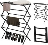 Azomor® Tour à linge pliable avec trois niveaux et onze barres de séchage en métal