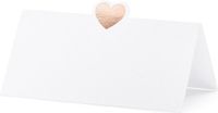 PartyDeco Naamkaartje hartje Rose Gold (10 stuks)