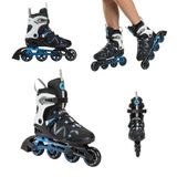 ATTABO Bliss Schaatsen voor heren, 40-46 EU, comfort en veiligheid, halfharde schaal, aluminium glijders, wielen 80 mm, PU-lagers, ABEC-7, verstelbaar voor een betere aanpassing