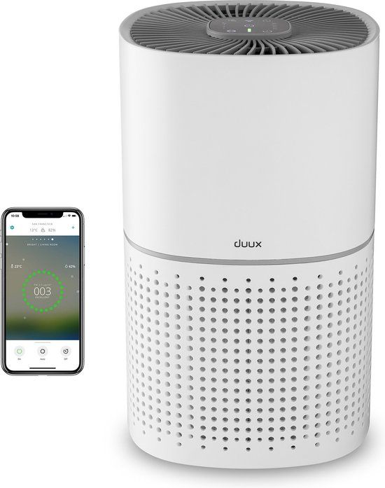 Duux Bright Smart Air Purifier - HEPA Filter & Ionizer - White