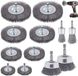Unyqoos® Complete set van 12 draadborstels voor boormachines