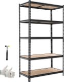 VEVOR Zwaar Uitgevoerde Stellingkast 1025x517x1813mm, Draagvermogen 1134kg, Stalen Frame Opbergrek met 5 Verstelbare MDF-Planken