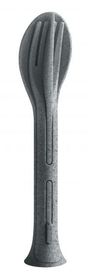 koziol Klikk Pocket Bestekset - 3-delig - Donkergrijs - 17 cm