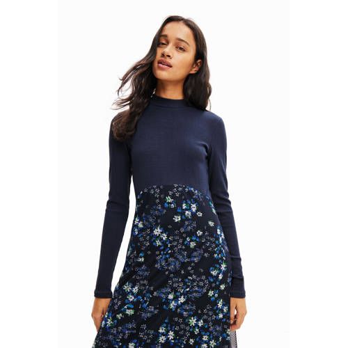Desigual Gebloemde Maxi Jurk - Donkerblauw