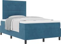 vidaXL Boxspring bed met hoofdeinde Donkerblauw 120 x 200 cm Fluweel
