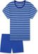 Schiesser dames shortama 100% katoen - Casual Essentials - Zomer pyjama korte broek en korte mouwen - 48 - Blauw