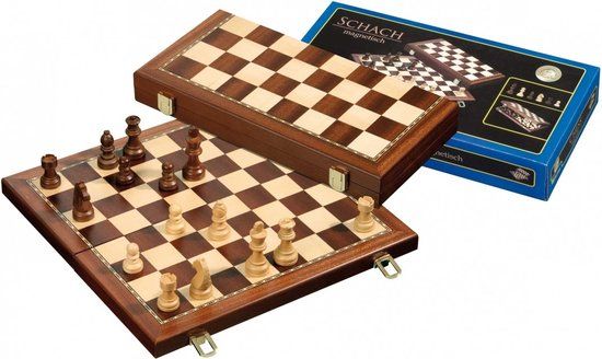 Philos Schaak Kassette Veld 42 mm, Koningshoogte 76 mm Magnetisch - Houten Schaakset