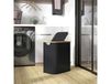 HOMCOM Panier à linge double pliable 80 L corbeille à linge sale avec couvercle, poignées rainurées, noir
