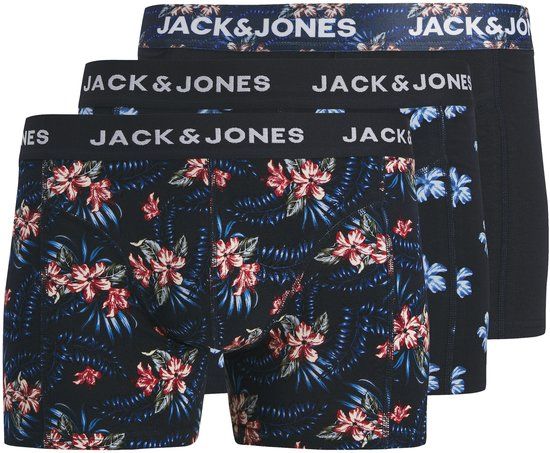 JACK&JONES JACLAMINE FLOWER TRUNKS 3 PACK Sky Captain Gebloemd Heren XL