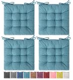 SQUARE MOON 4 stuks zitkussen, stoelkussen, comfortabele stoelkussens, stoelmat voor binnen, buiten eetkamerstoel, bureaustoel, bureaustoel (40,6 cm × 40,6 cm × 4 stuks, oceaan)