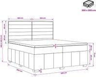 vidaXL Boxspringbed met matras, donkergrijs, 200 x 200 cm