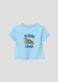 s.Oliver T-shirt turquoise katoen ronde hals korte mouw printopdruk maat 68 unisex