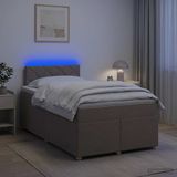 vidaXL Boxspringbed met matras, taupe, 120 x 190 cm, gestoffeerd