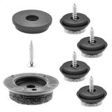 WAGNER QuickClick® Viltglijders Meubelglijders I Set van 4 om vast te schroeven I 4x voet+schroef+glijderinzetstuk verwisselbaar - wolvilt ULTRASOFT SLIM - Ø 25 mm - Made in Germany - 15780400