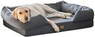 Ferplast Hondenbed, Hondenkussen voor grote Honden Bank voor Honden Met Traagschuim Orthopedisch Hondenbed, Ergonomische HondensofaHondenmand hoes Afneembaar en Wasbaar 112 x 88 x h 26,5 cm. Grijs