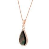 Orphelia ZH-7367 - Hanger Druppel + ketting - Zilver 925 Rosé - Zirkonia / Parelmoer - 45 cm
