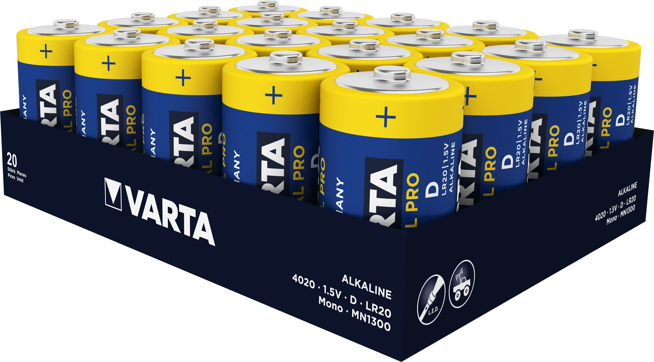 Varta 04020 211 111 Huishoudelijke batterijen Blauw 20 stuks 1.50 volt