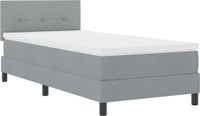 vidaXL Boxspringbed met kussen Lichtgrijs 100 x 200 cm Stof