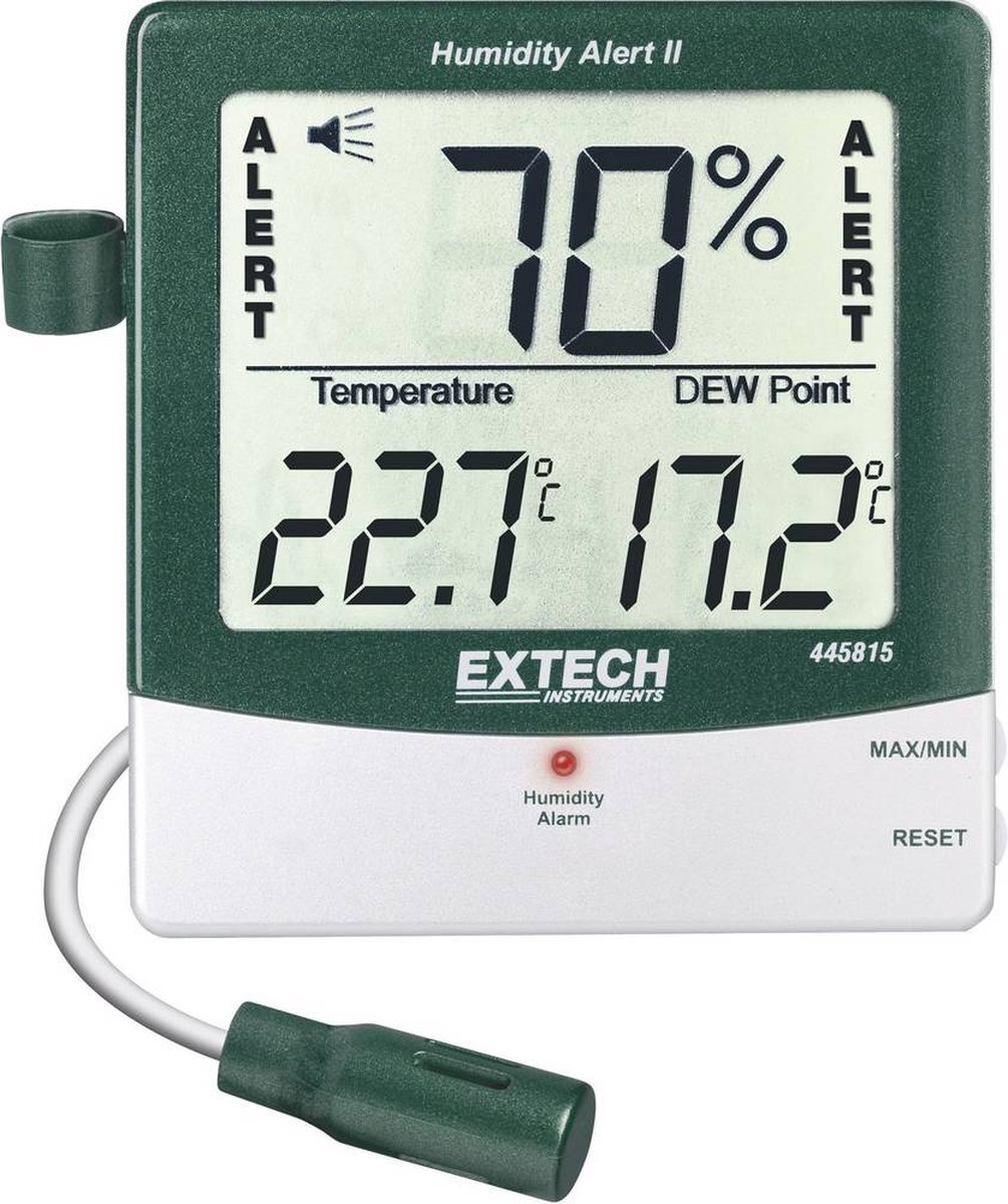 EXTECH 445815 Luchtvochtigheidsmeter (hygrometer) 10 % Hrel 99 % Hrel Dauwpunt/schimmel waarschuwingsweergave