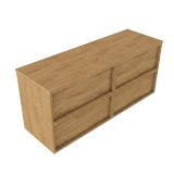 Saniclass Holz Frame Badkamermeubelset - 140x45x62cm - houten topblad - zonder kraangat - 4 lades - mat eiken natural (hout) SW1578613/SW1420830