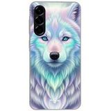 Maniacase Etui Voor Samsung Galaxy A26 witte wolf paarse reflectie