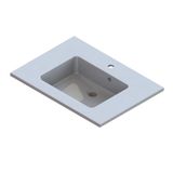 Nemo Start Taz lavabo minéral marbre 700x500 mm blanc avec trop-plein