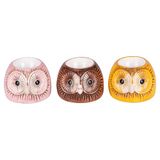 Set Les Petites Set met 3 eierschalen, uilvorm, keramiek
