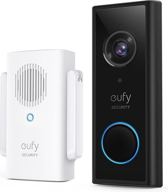 eufy Security 2K HD Draadloze Videodeurbel (Batterij) - Zwart en Wit