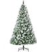 HOMCOM Kunstkerstboom, 180 cm, kunstsneeuw, 800 takpunten, opvouwbaar, standaard, voor binnen, groen/wit