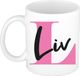 Bellatio Decorations Naam mok Liv - rose - blanc - céramique - 300 ml - tasse cadeau